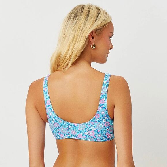 Frankies Bikinis Tia Bikini Set Blue Wave Floral Size Medium Made in USA - Picture 3 of 8